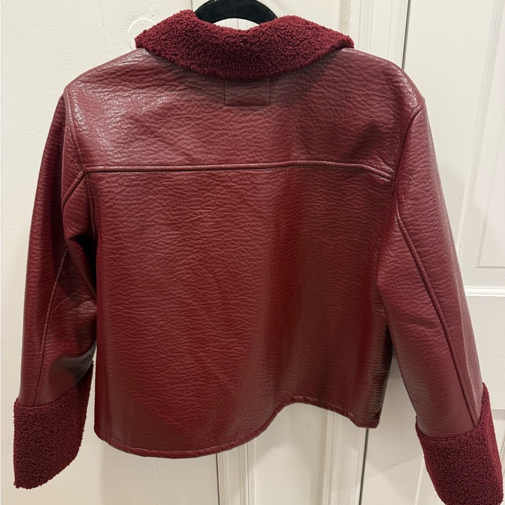 Rails Burgundy Leather Jacket - Picture 2 of 4